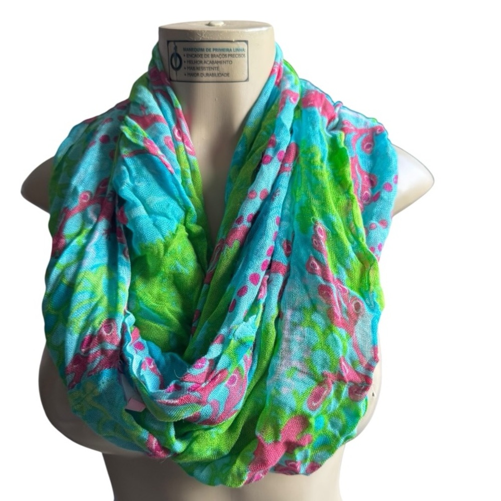 Lilly Pulitzer Blue Green Pink Infinity Scarf